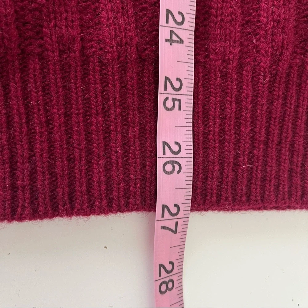 Brooks Brothers Red Ribbed Lambswool Long Sleeve Sweater